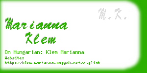 marianna klem business card